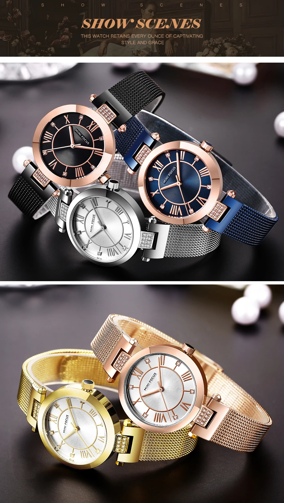 MINIFOCUS модный бренд кварцевые часы Женское платье Diamond браслет дамы часы женские 2019 luxe meilleur vendeur дропшиппинг