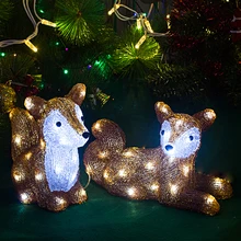 Симпатичная 3D декорация в виде белки, освещение-29 см, рождественские украшения для улицы, Рождественская елка, огни, садовое украшение, светодиодный светильник