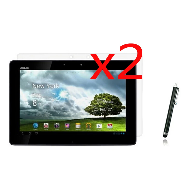 

3in1 2x LCD Clear Screen Protector Films Protective Film Guards +1x Stylus For Asus Transformer Infinity TF700T TF701T 10.1"