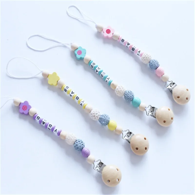 ideacherry Baby Pacifier Chain For Nipples Babies Pacifier Clips Soother Holder Accessories Hand Made Colourful Beads Dummy Clip