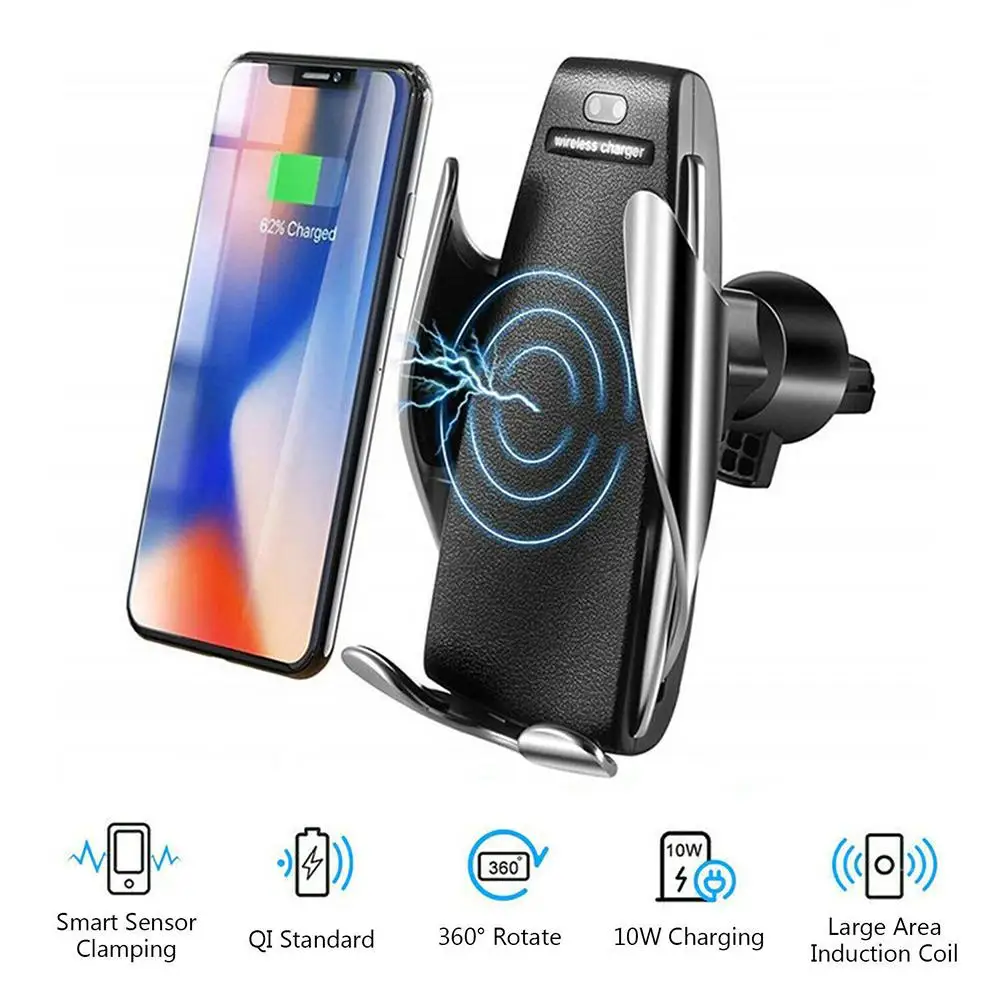 

Phone Holder Automatic Clamping Qi Wireless Mount Air Vent Car Charging Charger hot