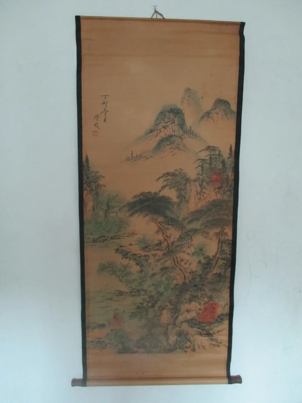 Dekorasi Dinding Rumah Lukisan Cina Kertas Tua Scroll Painting