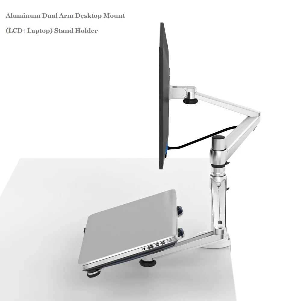 4Sets Aluminium Dual arm within 25 Inch Desk LCD Monitor Holder+10 15