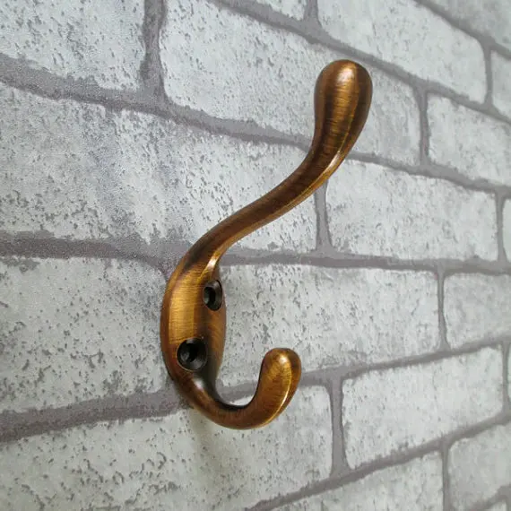 Antique Brass Coat Hangers Wall Hooks Coat Rack Hooks Metal Double