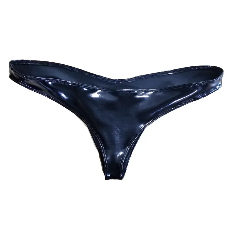 

Sexy Women Plus Size Latex PVC Shiny Low-Rise G-string Panties Sexy G string Micro Thong T-Back Erotic Lingerie Gay Wear F18