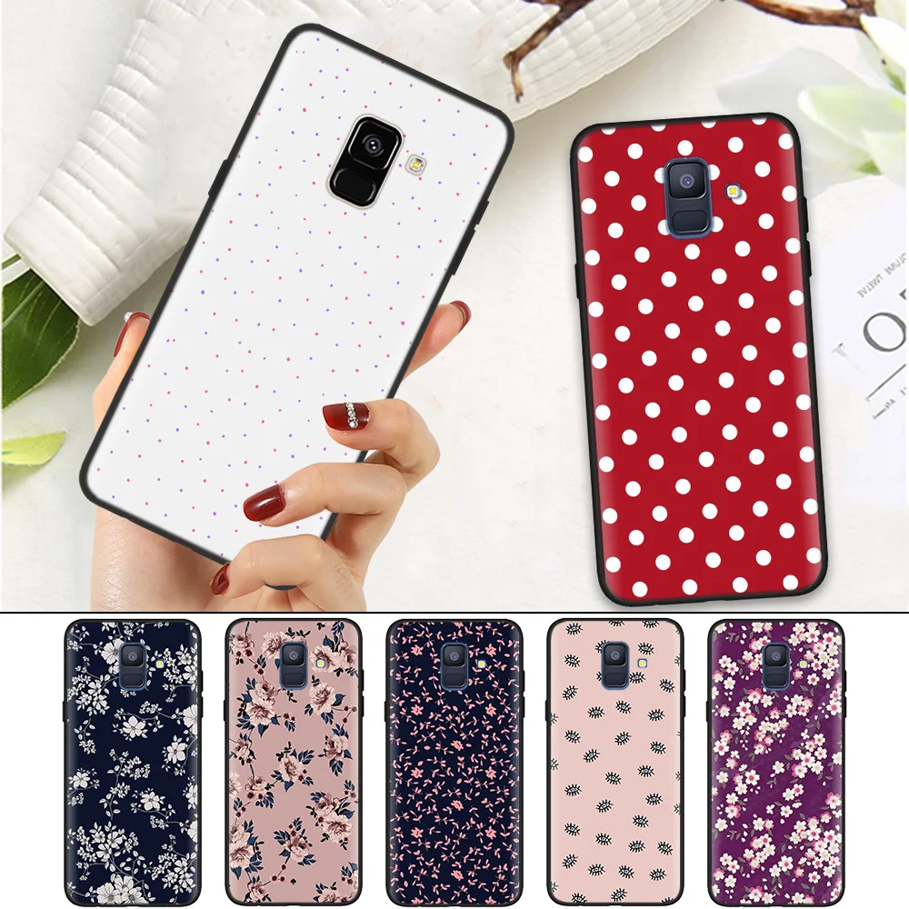 

Black Silicone Soft Case Cover for Samsung Galaxy A7 A70 A50 A40 A30 A20 A10 A8 A9 A6 2018 Plus 2018 Star A20E Shell Polka Dots