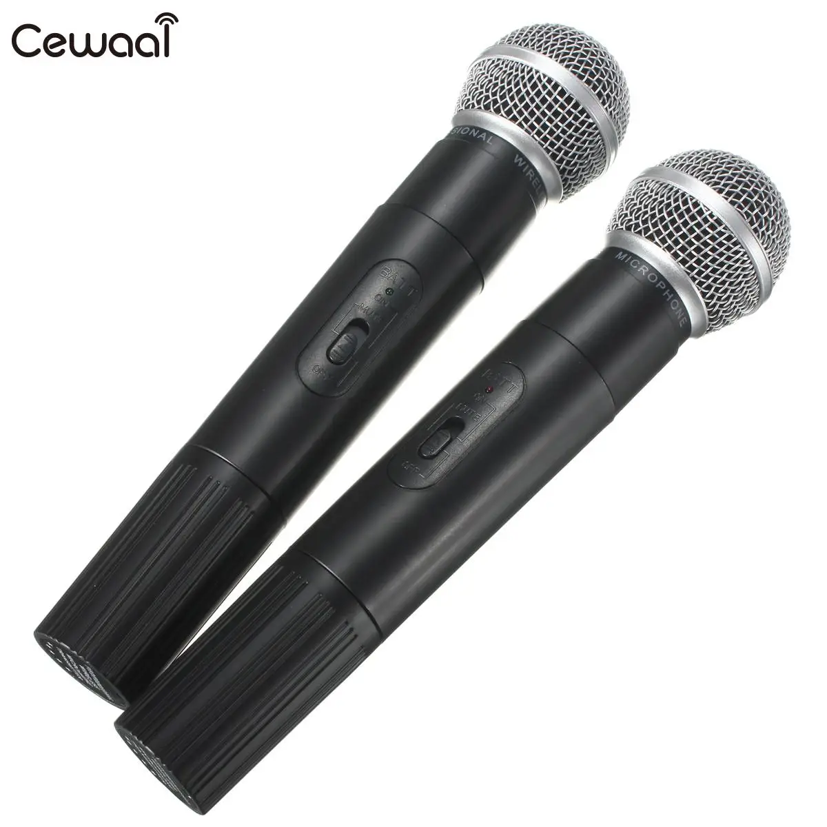 

High Quality US Plug Dual Channel Receiver Computer Microphones 2 Handheld Microphone Mic System Set