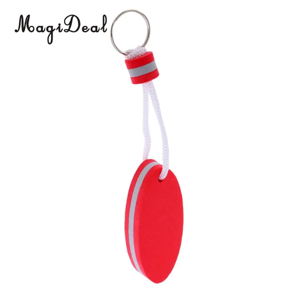 MagiDeal 5 Pieces Oval Shaped EVA Foam Floating Key Ring Boat Keychain for Marine Fishing Rafting Canoeing Sailing Accessories
