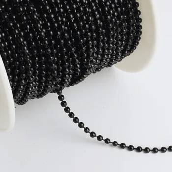 

Dark Black Tone Iron Metal 1.2/1.5/2/2.4/3.2/4.2mm Ball Beads Jewelry Links 100 Meters Fashion Necklace Chains