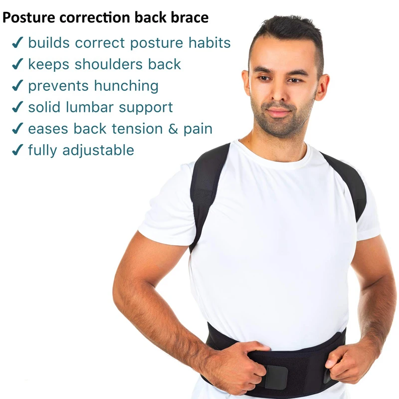 FOUAVRTEL Корректор осанки терапия Brace Плечо поддержка спины пояс для мужчин женщин подтяжки и поддержка s B