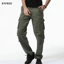 Новинка, мужские брюки-карго, военные, с несколькими карманами, повседневные, мужские комбинезоны, штаны, высокое качество, хлопок, большой размер, 40, мужские армейские брюки-карго
