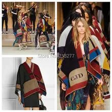 Hot Fashion Imitation Cashmere Star Style Cape Blanket Tartan Scarf 2015 Autumn Winter Scarves Women Brand Shawls and Scarves