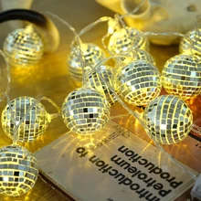 20 светодиодный Сказочный зеркальный шар 5 см с батарейным питанием гирлянды 3 м светодиодный Декор для рождественской гирлянды свадебные gerlyanda