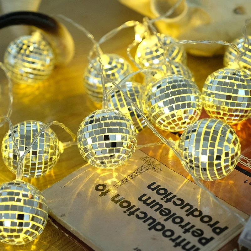 20Led Фея 5 см зеркальный шар с батарейным питанием струнные светильники Luminaria 3M LED