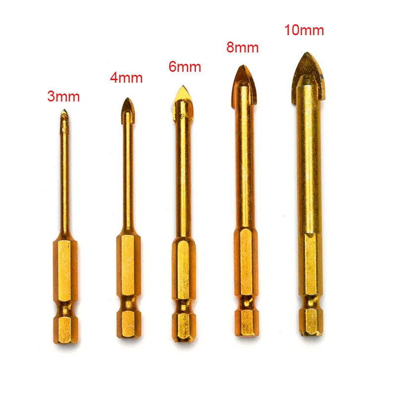 

5Pcs/Set Tungsten Steel Carbide Glass Drill Bits Set Coated Power Tools Accessories GHS99