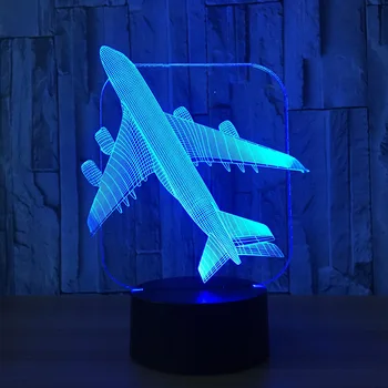 

3D Aircraft Warplane model Creative 3d night light Remote touch jet plane desk table lamp LED illusion lamp For Children Gifts