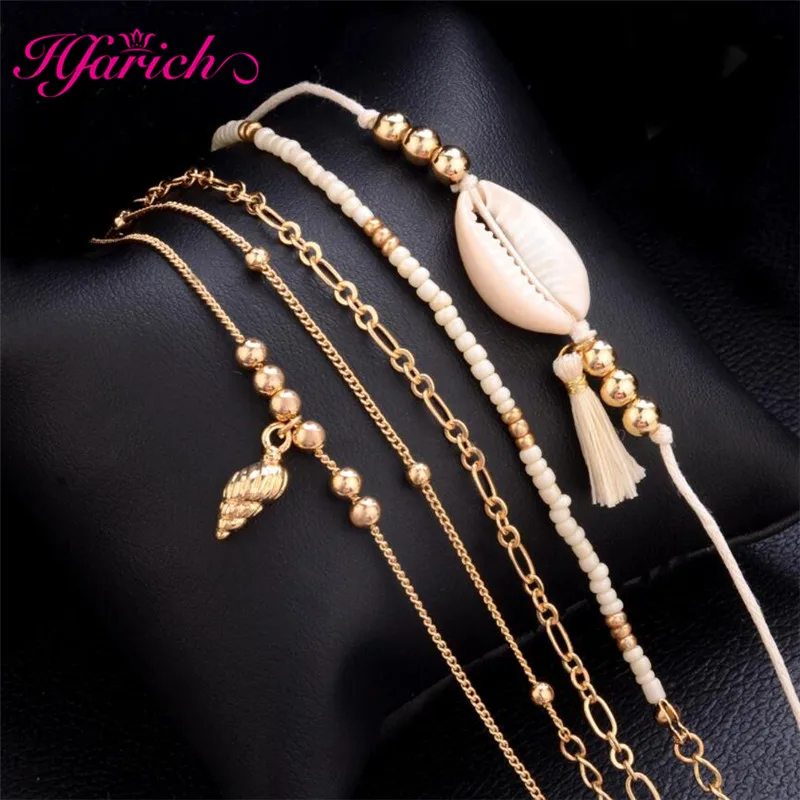 

Hfarich Beads Handmade Strand Bracelets Beach Conch Shell for Women Men Customized Adjustable Chains Wholesale Party Gifts