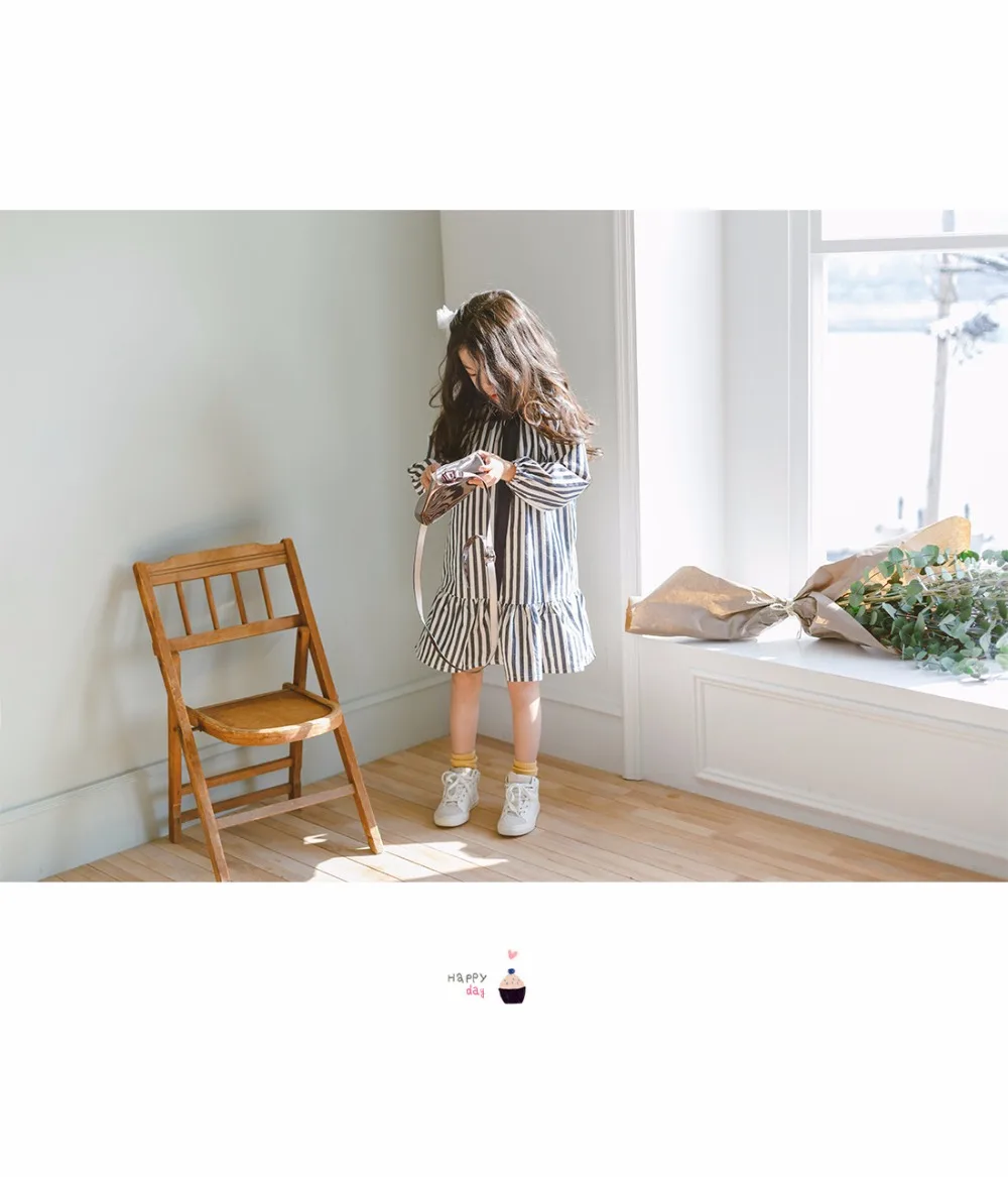 ruffles baby teenage girls dress long sleeve cotton black white striped princess dresses for little girls school  clothing  4 5 6 7 8 9 10 11 12 13 14  years old little big teenage girl dress princess girls autumn dress  (11)