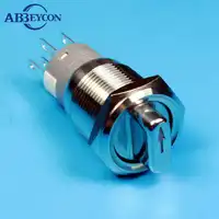 5pcs/Lot IB 1930XE 19mm stainless steel waterproof metal LED illuminated 2-3 position rotary switch