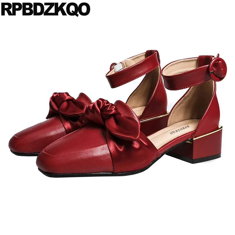 ankle strap square toe heels