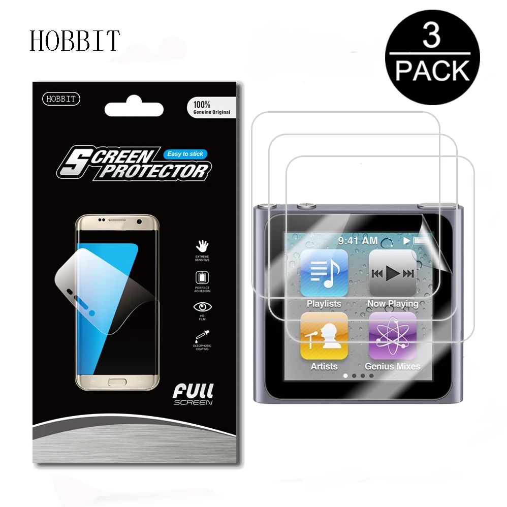 3 упаковки для Apple iPod Nano 6 6-го поколения Анти-шок 7H нано взрывозащищенный MP3-плеер защитная пленка против царапин