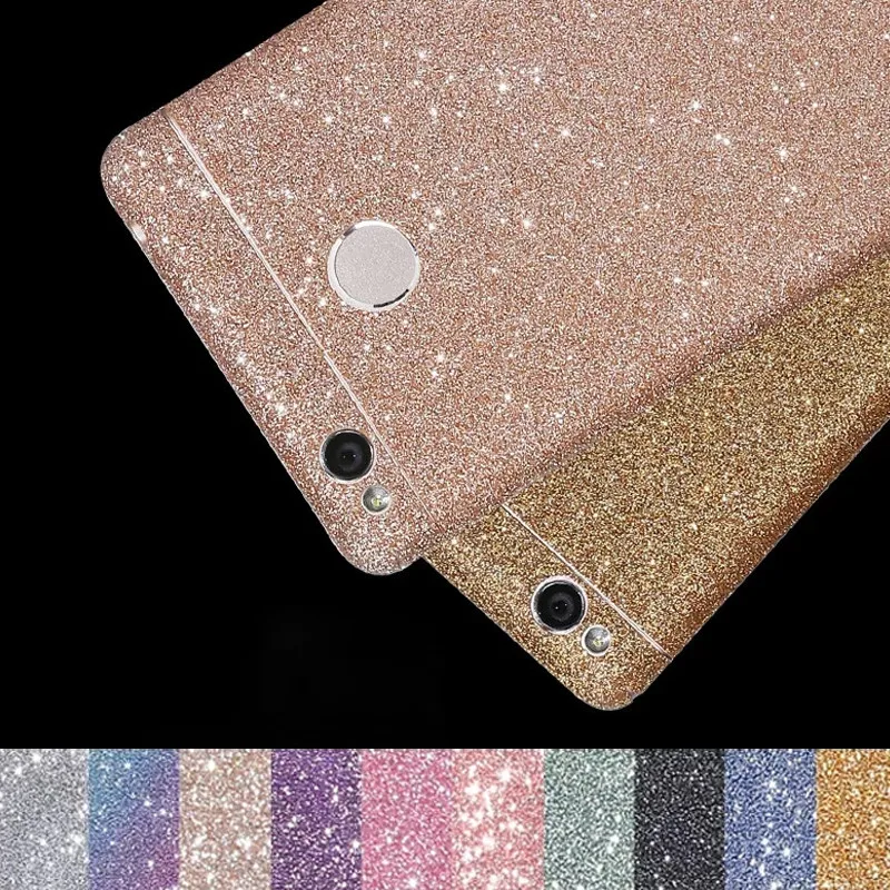 

Bling Shiny Full Body Phone Sticker For Xiaomi Redmi 4X 4A Protective Film Glitter Skin Sticker For Redmi Note 3