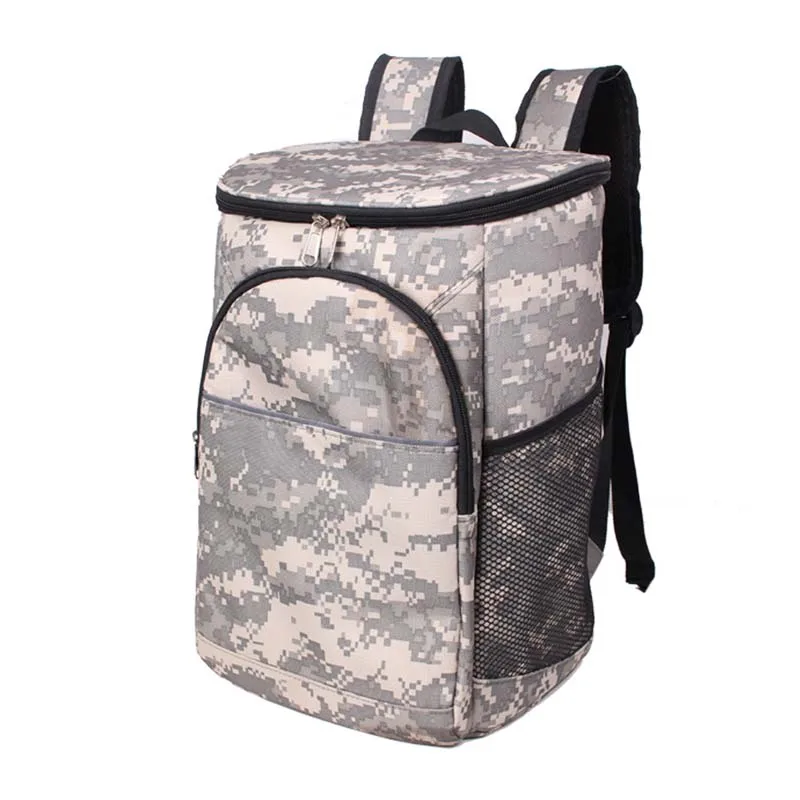 Gray Camouflage Толстый Оксфорд тепловой мешок охлаждающий рюкзак семья Ланч пикника еда хранения изолированный Органайзер пакет льда свежие сумки на плечо - Цвет: Gray Camouflage