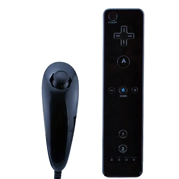 Black Motion Sensor Remote Controller + Wired Nunchuck Combo for