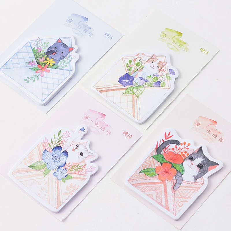 1 шт. (30 листов) Креативные наклейки N times paste Lovely cat memo pads Mail notes/hand accounts/удобные для