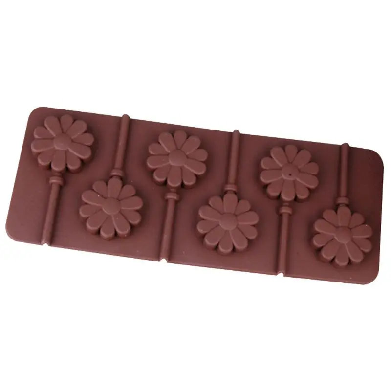 

Sun Flower Lollipop Shape Chocolate Mold Food Grade Silicone Pastry Dessert Molds Baking Tools