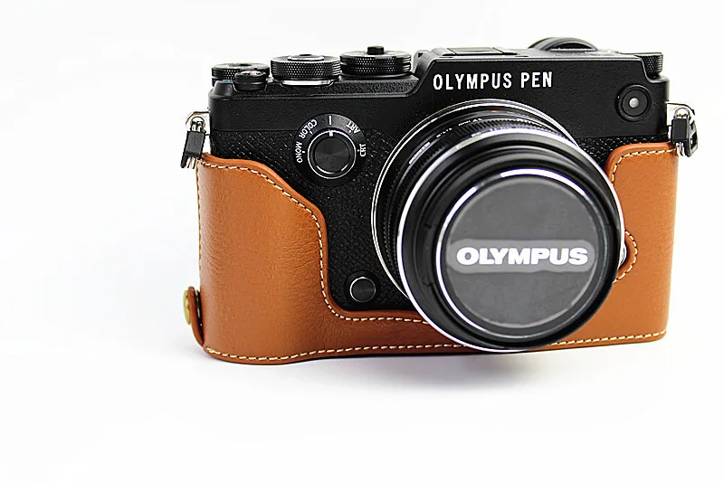 Жесткий чехол из натуральной кожи для Olympus PEN-F, ручка F PENF, сумка для камеры, чехол для аккумулятора