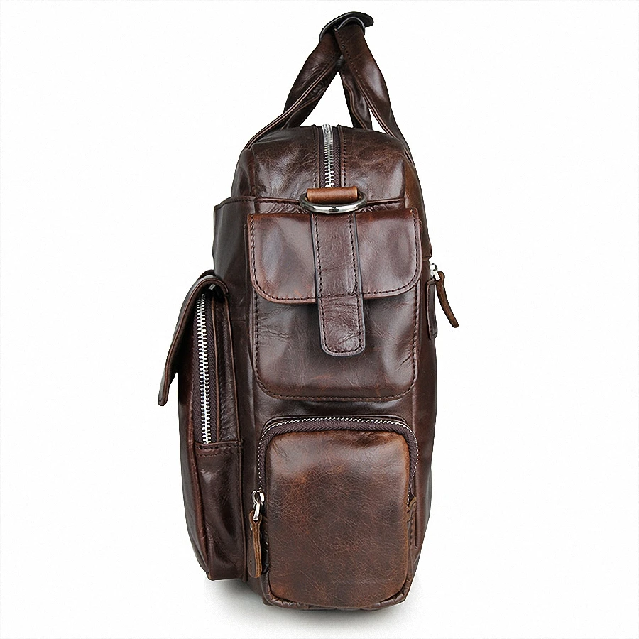 Geschäfts Mann Tote Herren Herren Zoll Taschen Echtes 15 Li Umhängetasche Leder Reisetaschen taschen Männer 1284 Coffee Laptop Aktentasche qOAAtUX