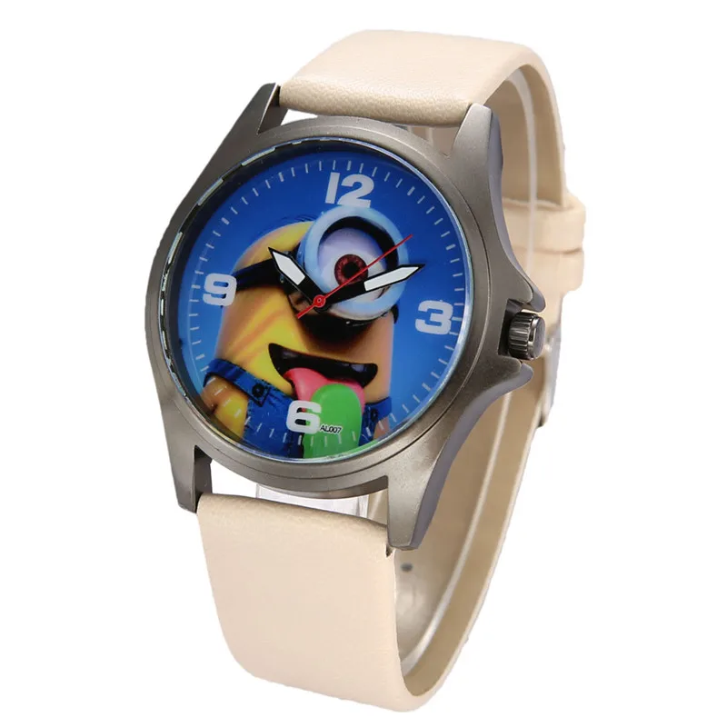 Minions Kids Watch Cartoon Watches Despicable Me Cute leather Watches