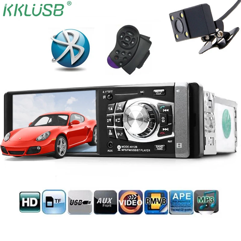 

autoradio 1 din car radio bluetooth car audio player with HD Digital Screen FM MP3 MP4 Player Reverse Image SD USB Charger
