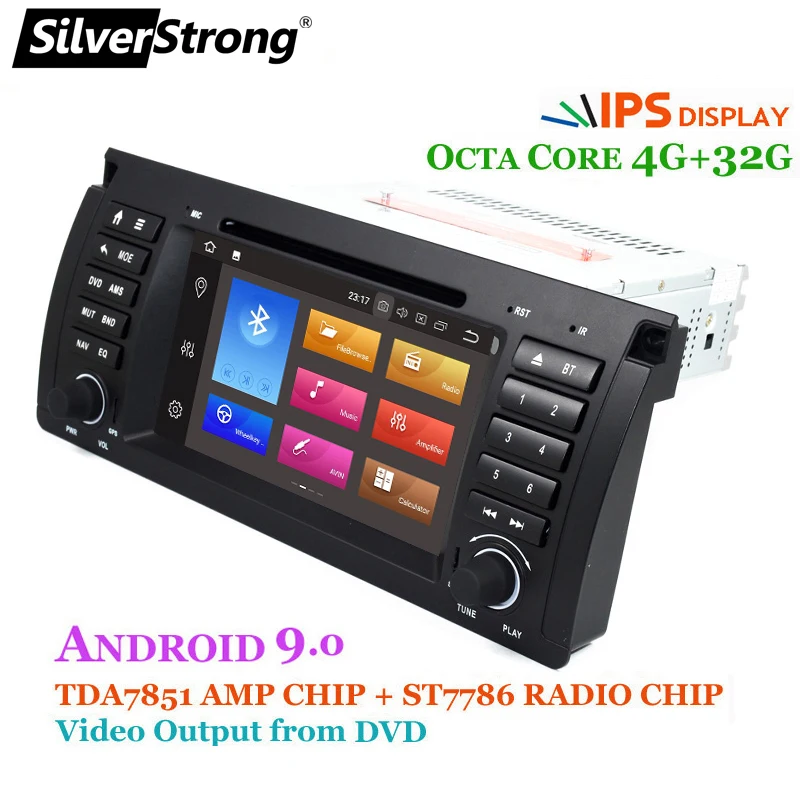 Clearance SilverStrong Android9.0 One Din IPS 7inch Car DVD for BMW E53 E39 X5 with 4G RAM 32G ROM Car GPS Radio for E39 E53 X5 3
