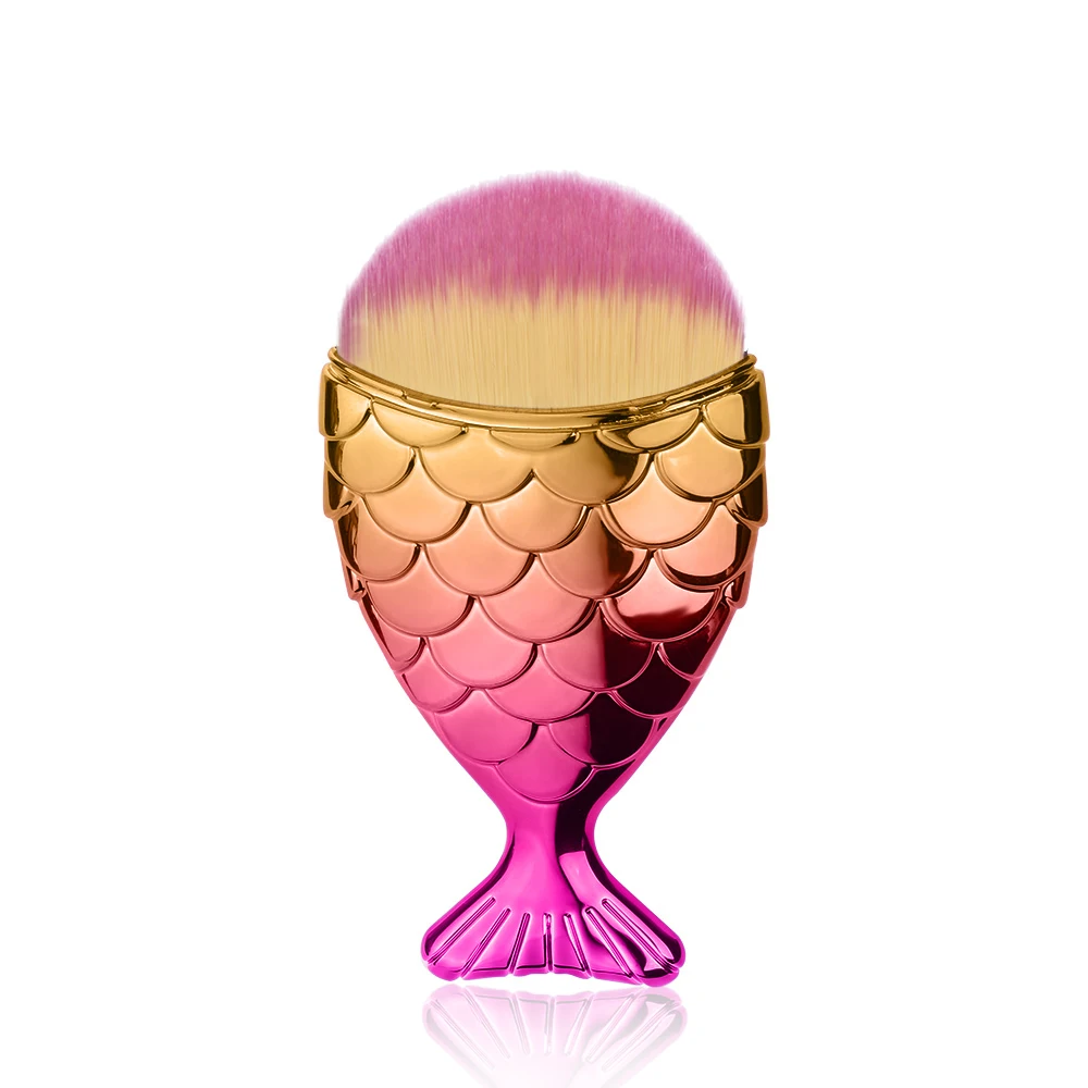 

1 Pcs Mermaid Fishtail Bottom Contour BrushesMermaid Foundation Brush Fishtail - shaped Makeup Brush Beauty Makeup Brushes kit