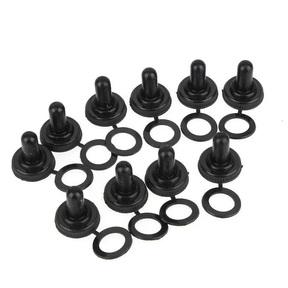 

12mm 0.47" Dia Rubber Resistance Cap Cover Waterproof Toggle Switch Boot Pack of 10