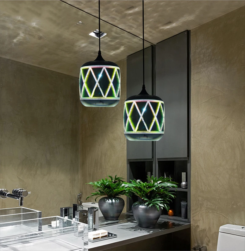 Horsten Novelty Modern LED Pendant Light Glass Hanging Lamps 3D Design Lamp E27 110V 220V For Bar Restaurant Cafe Living Room Lamp (5)