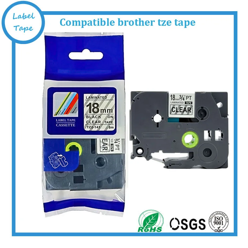 

18mm 3/4'' tz tze label tape tz141 Tze-141 Tze141 tz141 tze 141 for P-touch label printer label maker ribbon tape cartridge tape