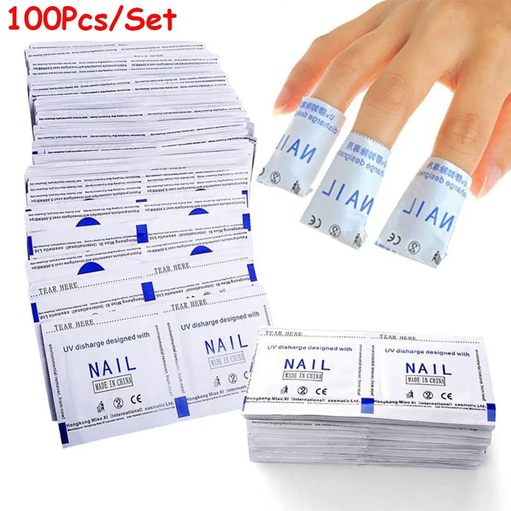 

100Pcs Degreaser Gel Nail Polish Remover Lint-Free Wipes napkins for Manicure cleanser Nail Art UV Gel polish Remover Wraps