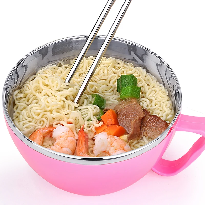 Produs Solid Stainless Steel Bowl Instant Noodle Bowl With Lid With