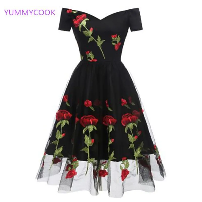YUMMYCOOK весеннее и летнее Новое повседневное женское платье розовое элегантное