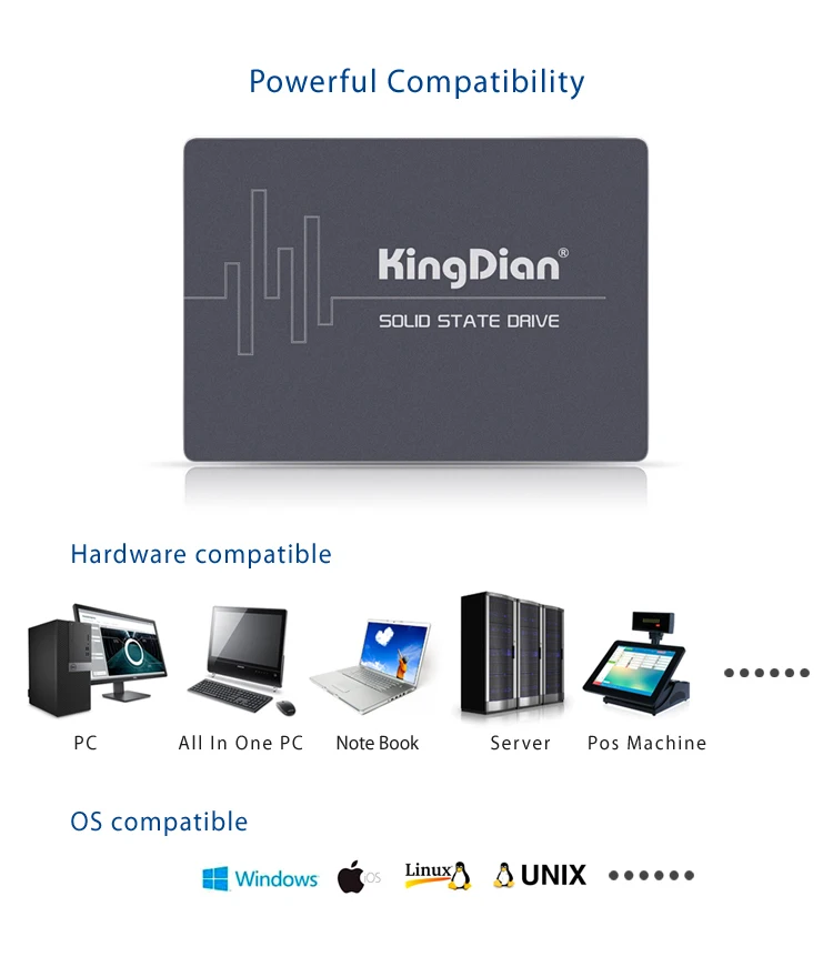 KingDian 2.5 SATA SSD 120GB 240GB 480GB 1TB 2TB HD HDD SSD Internal Solid State Disk Hard Drive for Desktop Laptop P