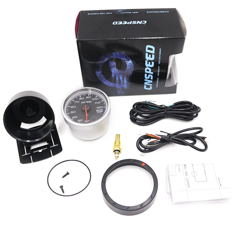 Автомобильный датчик температуры воды CNSPEED черный 60 мм 20 120 C измеритель с красным
