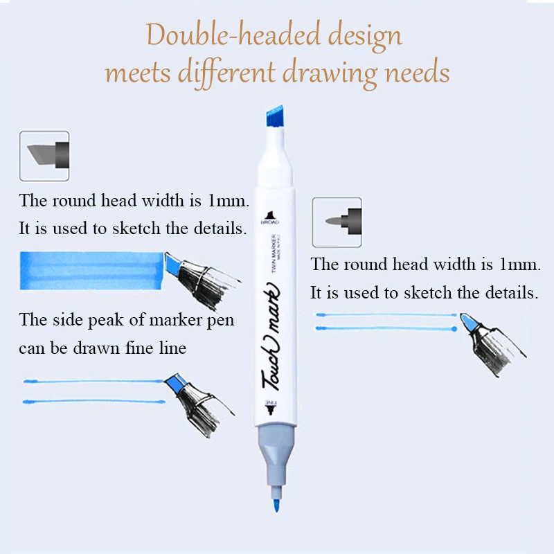 Touchliit шесть поколения на спиртовой основе двойные маркеры для рисования комического ДИЗАЙНА ДВОЙНАЯ кисть для эскиза набор ручек многофункциональный 168 цветов