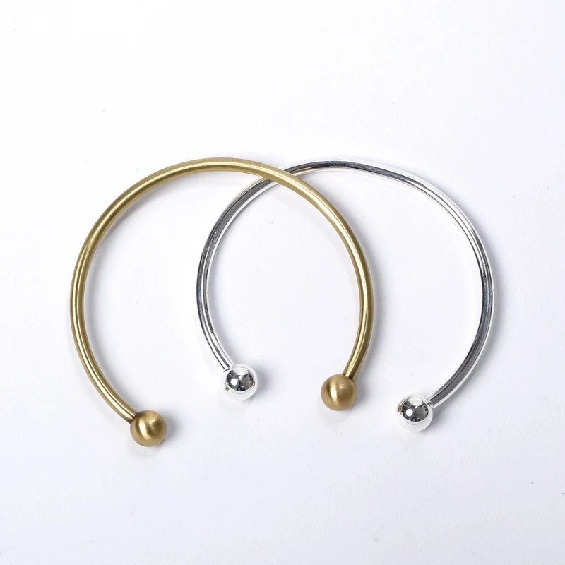 

Vintage Bracelets Silver Plated Bracelet Bangle Simple Style Open Bracelets Plain Barrel Clasp Bead Charms for Women