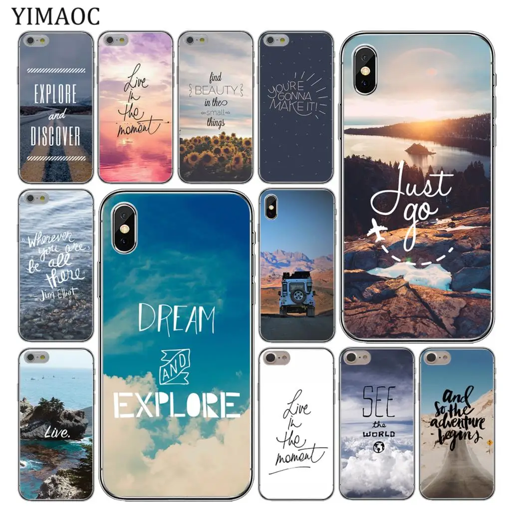 

YIMAOC Scenary Travel Breathe On The Way Soft Silicone Cover Case for iPhone XS Max XR X 6 6S 7 8 Plus 5 5S SE 10 TPU Phone Case