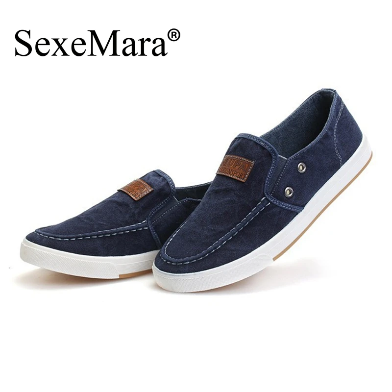 SexeMara Marca 2016 Verano Hombres Holgazanes Alpargatas De Lona resbalón de Jogging Zapatos de Plataforma Todo