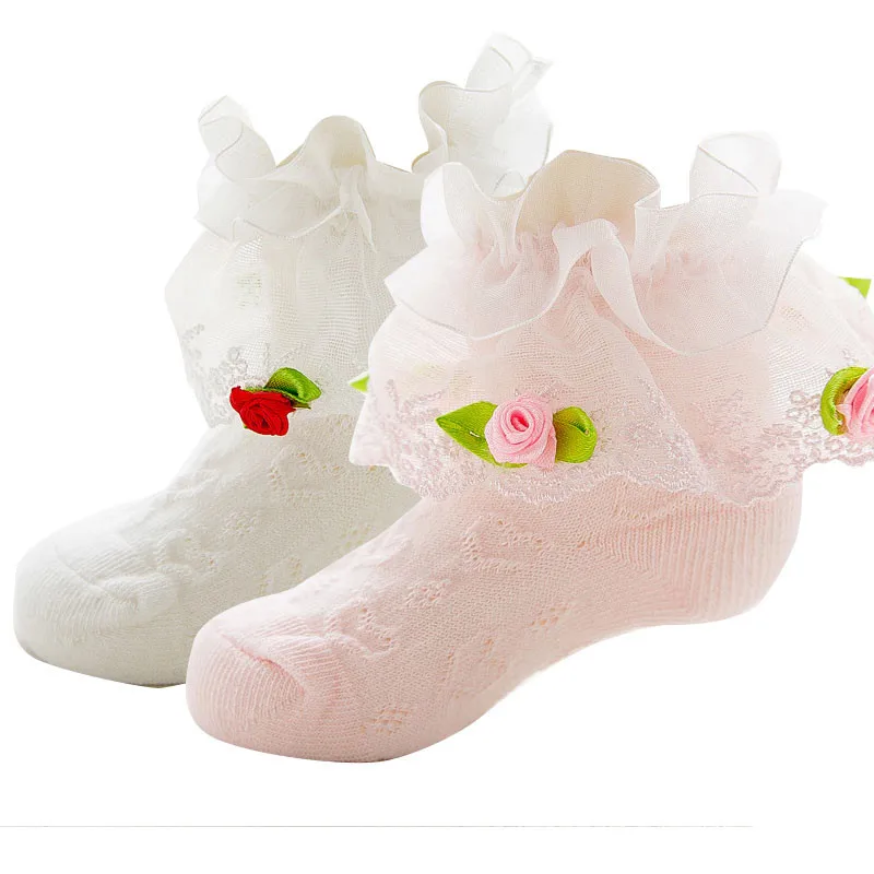LAWADKA Kids Socks Cotton Summer Baby Girl Socks Flower Short Socks Lace Socks 2018 Baby Girl
