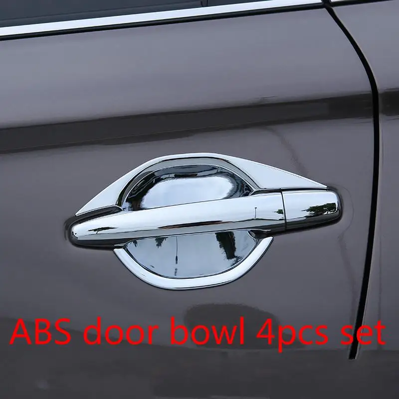 Нержавеющая сталь/ABS Хромированная наружная Дверная ручка Крышка дверная чаша защитные крышки наклейки для Mitsubishi Outlander 2013 - Цвет: ABS 4Pcs set